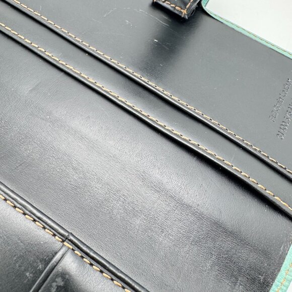 Franklin Covey Full-Grain Leather Planner Cover 7 X 4.25 Turquoise Strap Vtg - Picture 12 of 16